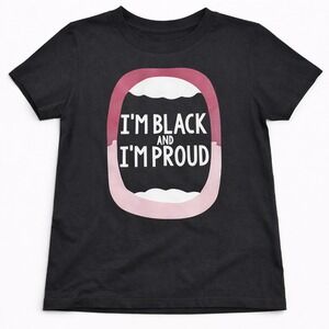 Unbranded T-Shirt Kids 3T Black I'm Black and I'm Proud Graphic Tee Casual